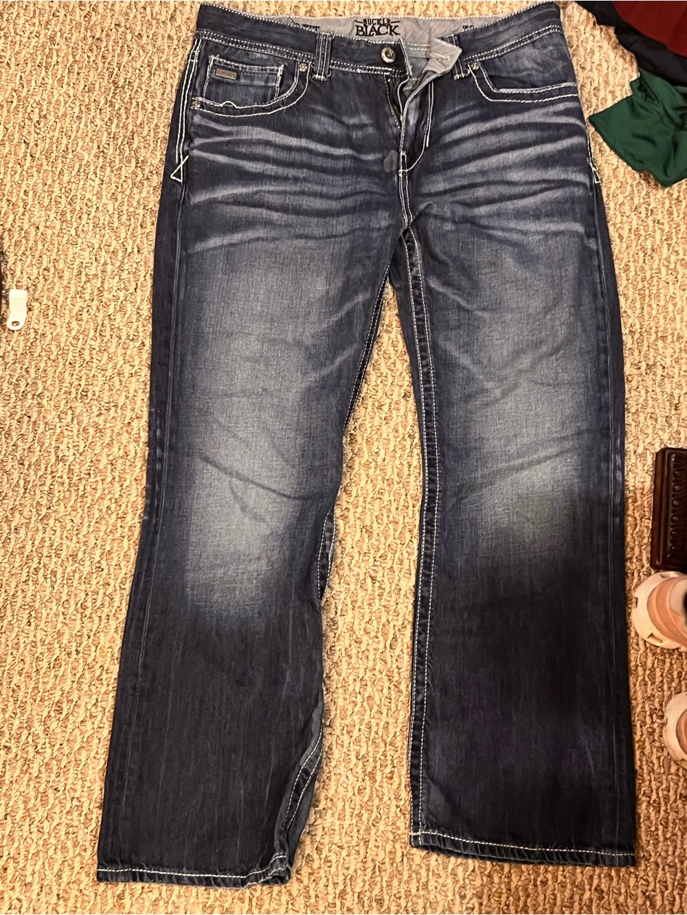 Buckle Men's Dark Blue Bootcut Jeans